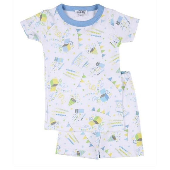 Magnolia Baby Happy Birthday Short Pajamas in Blue, size 3T - Picture 1 of 4